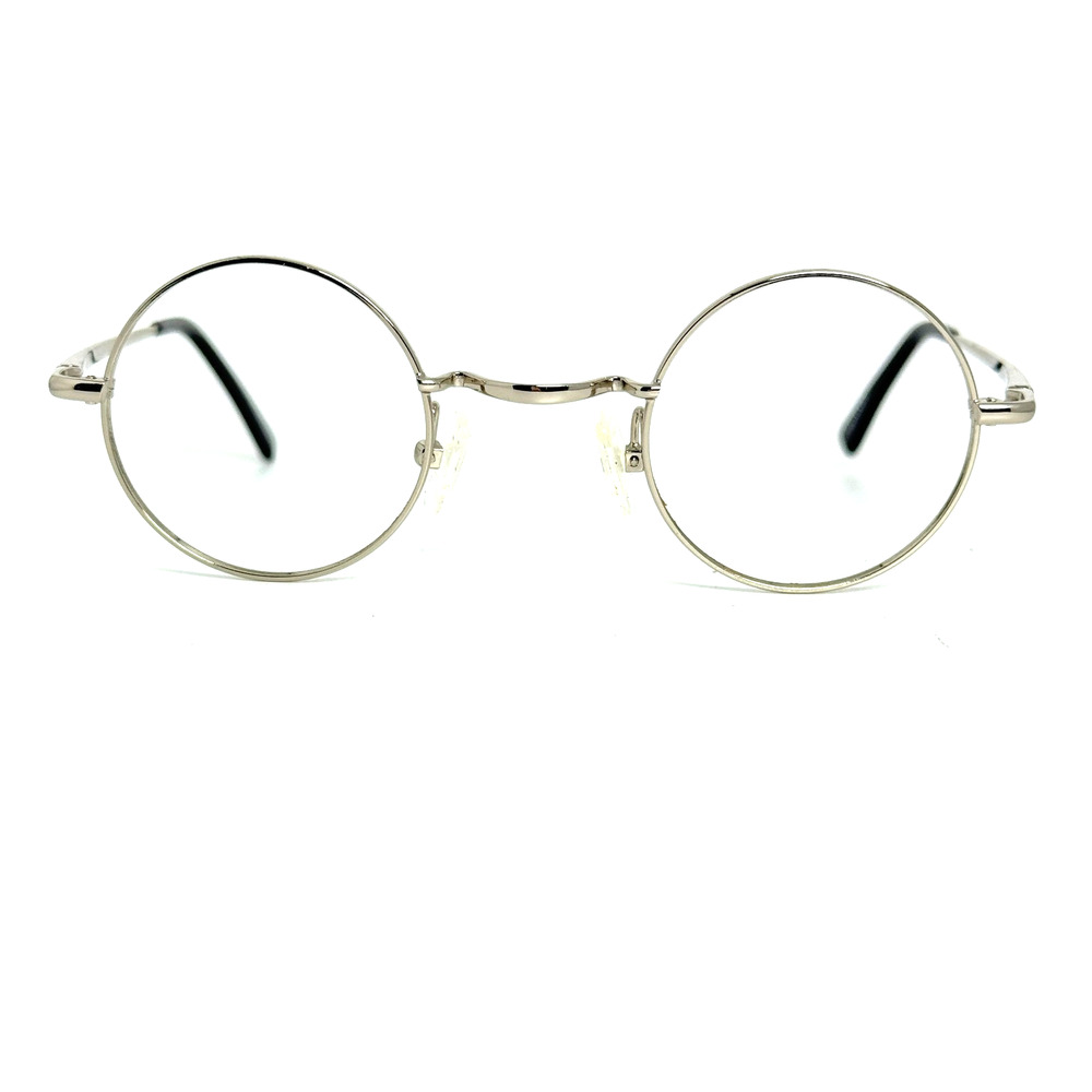 zenni eyeglasses women Silver and Black Round Full‎ RIm H18644